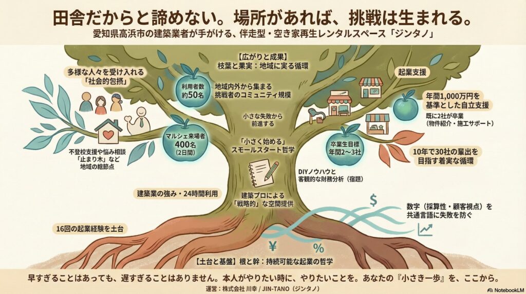 空き家再生と地方創生を同時に考えるインフォグラフィック