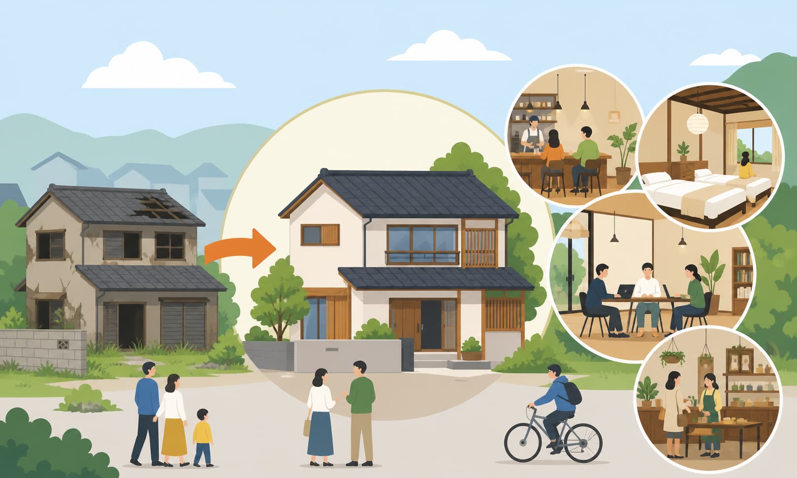 空き家活用のイメージ 社会問題であり地域振興の資源でもある